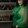 Raven in her shoe closet.